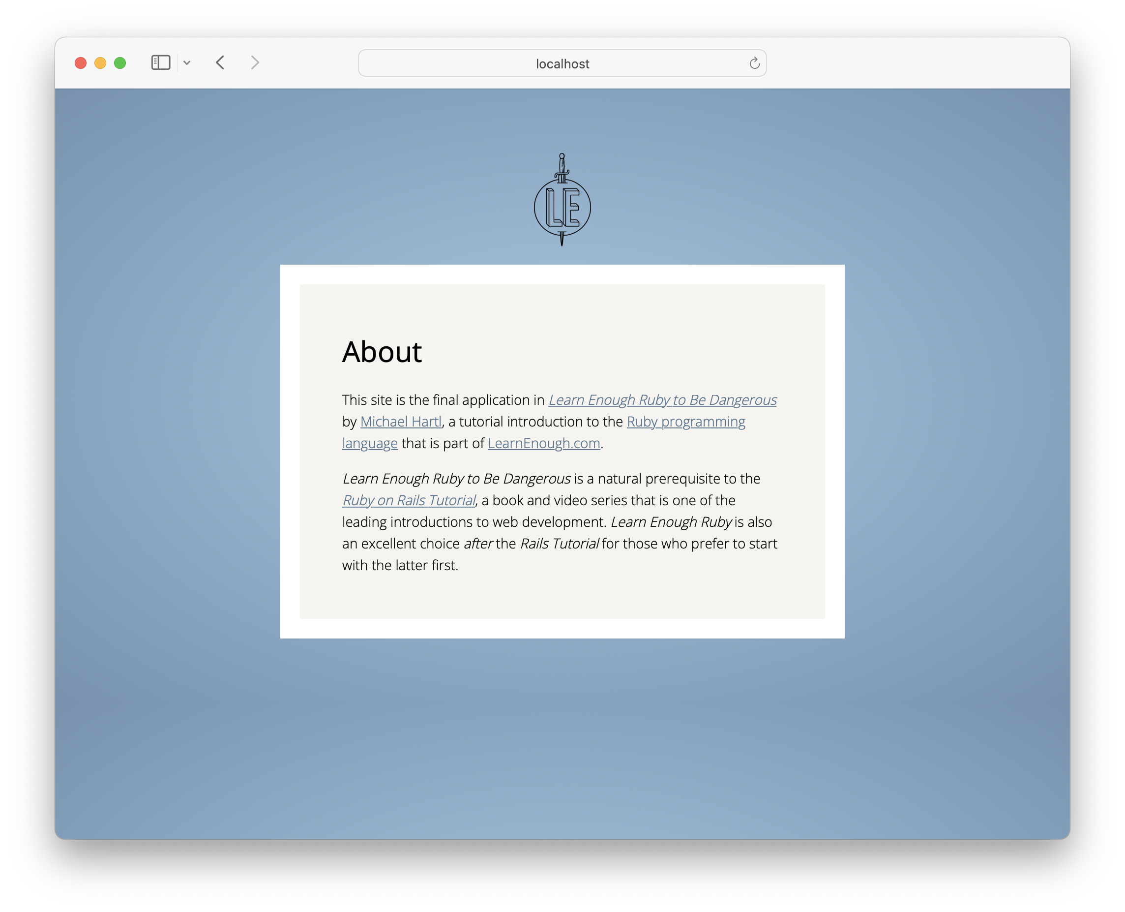 learn enough ruby to