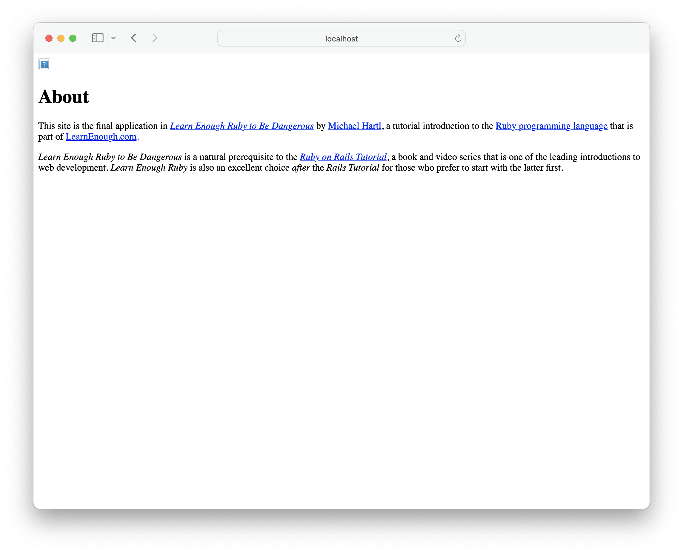 learn enough ruby to